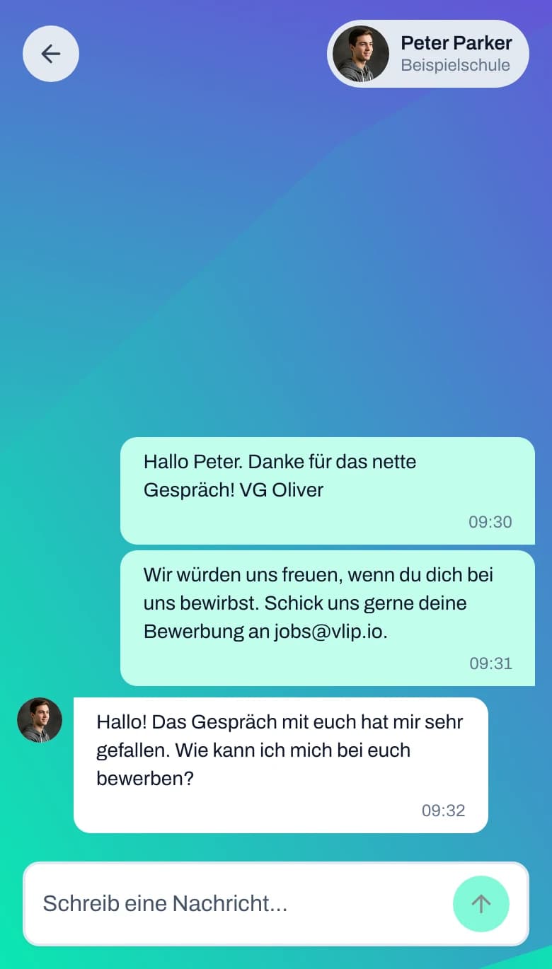 Chat mit Peter Parker: Nachrichten nach der Veranstaltung